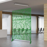 Outdoor & Indoor Privacy Screen Metal Privacy Screen 76" H 48" W, Freestanding Decorative Privacy Screen For Deck Balcony Patio, Privacy Fence Panels For Outside Lawn Garden Ps111 Green Color, Light Green Steel