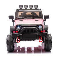 24V Kids Ride On Car W Parents Remote Control,400W Motor,Four Wheel Suspension,Adjustable Speed,Usb,Mp3,Music,Bluetooth,Large Display Screen,Power Display,Portable Handle,Safety Belt For Kids Aged 3