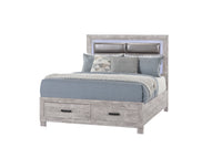 Rover Grey Queen Bed Gray Solid Wood Mdf