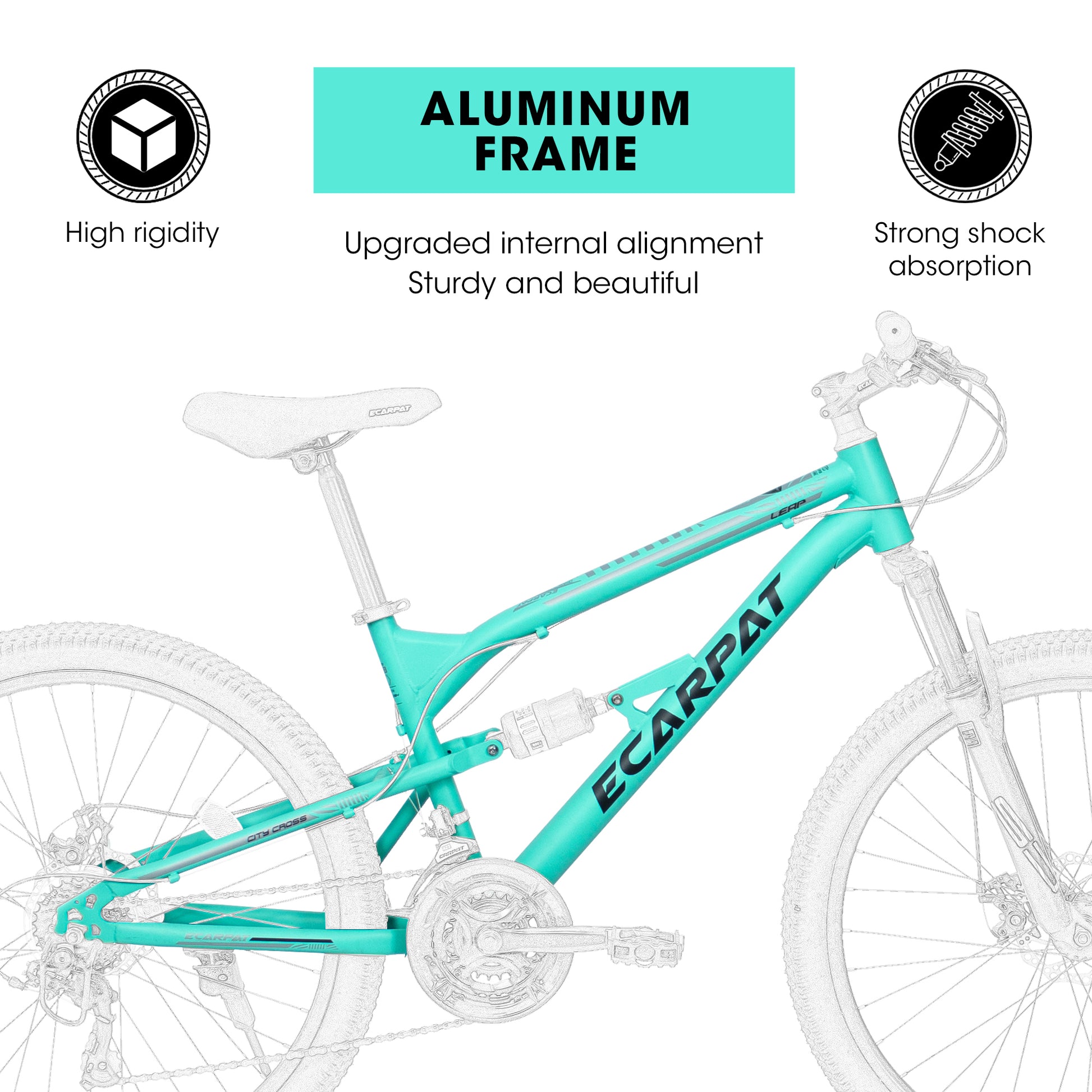 A26207 26 Inch Aluminum Frame Shock Fork Plus Shock Absorber 21 Speed Unisex Mountain Bike Blue Without Wear Resistant Garden & Outdoor Sporty Multifunctional Steel