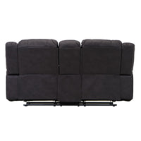 Marshall Black Reclining Console Loveseat Black Foam Solid Wood