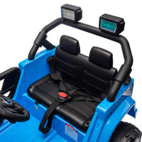 12V Kids Ride On Electric Car W Parents Control,Dual Drive, Four Wheel Suspension,With Music,Bluetooth,Mp3,Usb,With Headlights, Steering Wheel Quick Release,Slow Start For Kids Aged 3 8. Blue 50 99 Lbs Polypropylene