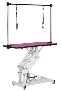 42.5Inch Hydraulic Pet Grooming Table With "H" Arm Pink White Pink Mdf Steel