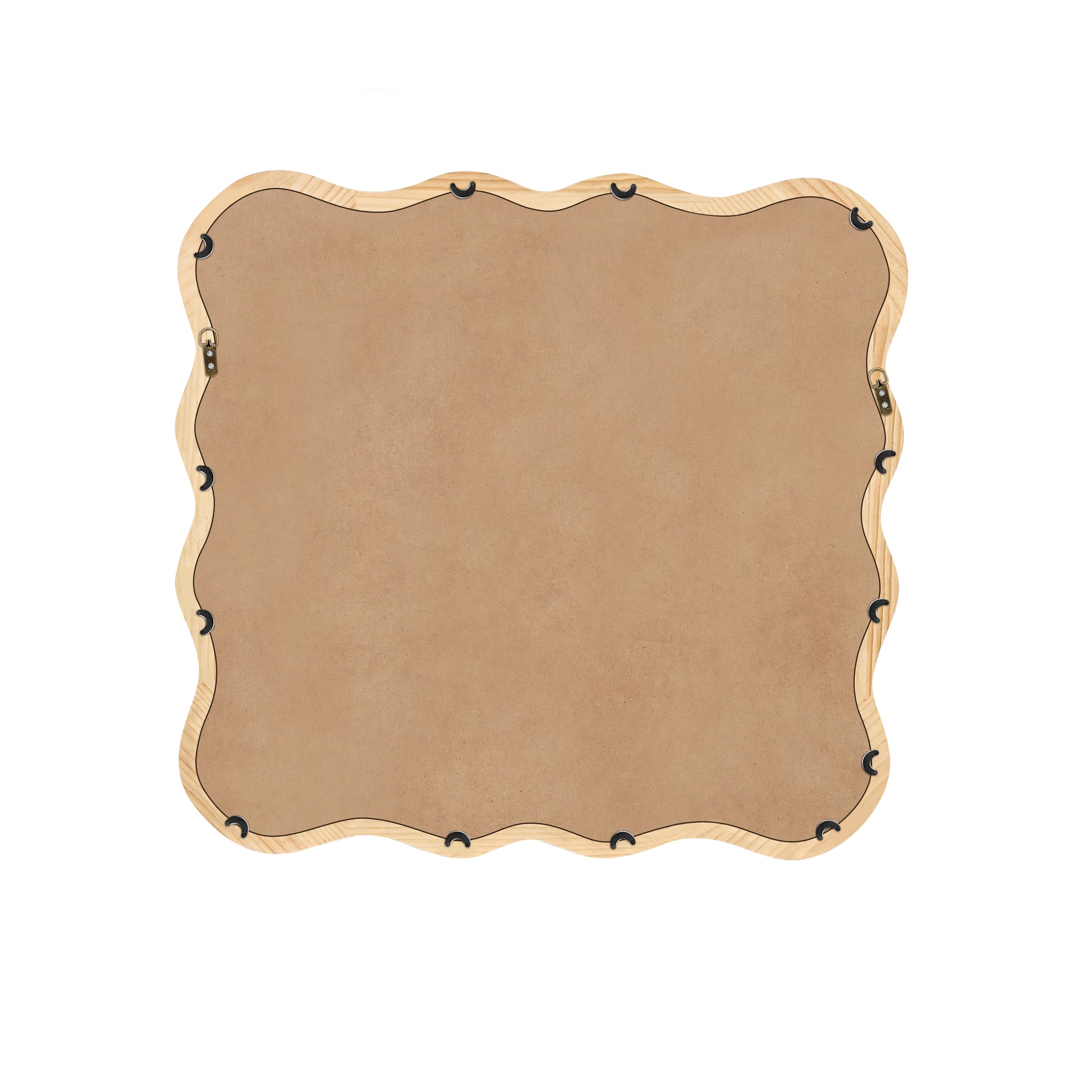 Solid Wood Wavy Square Mirror Natural Wood 36" X 36" Modern Mirror Wall Decor For Bathroom, Bedroom, Living Room, Dining Room, Cloakroom, Entryway Square Framed Natural Wood Living Room Large 33In 40In Glass Solid Wood