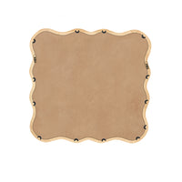 Solid Wood Wavy Square Mirror Natural Wood 36" X 36" Modern Mirror Wall Decor For Bathroom, Bedroom, Living Room, Dining Room, Cloakroom, Entryway Square Framed Natural Wood Living Room Large 33In 40In Glass Solid Wood