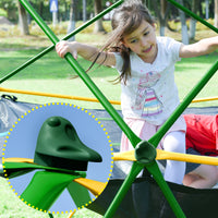 13Ft Geometric Dome Climber Play Center, Kids Climbing Dome Tower With Hammock, Rust & Uv Resistant Steel Supporting 1000 Lbs Yellow Metal
