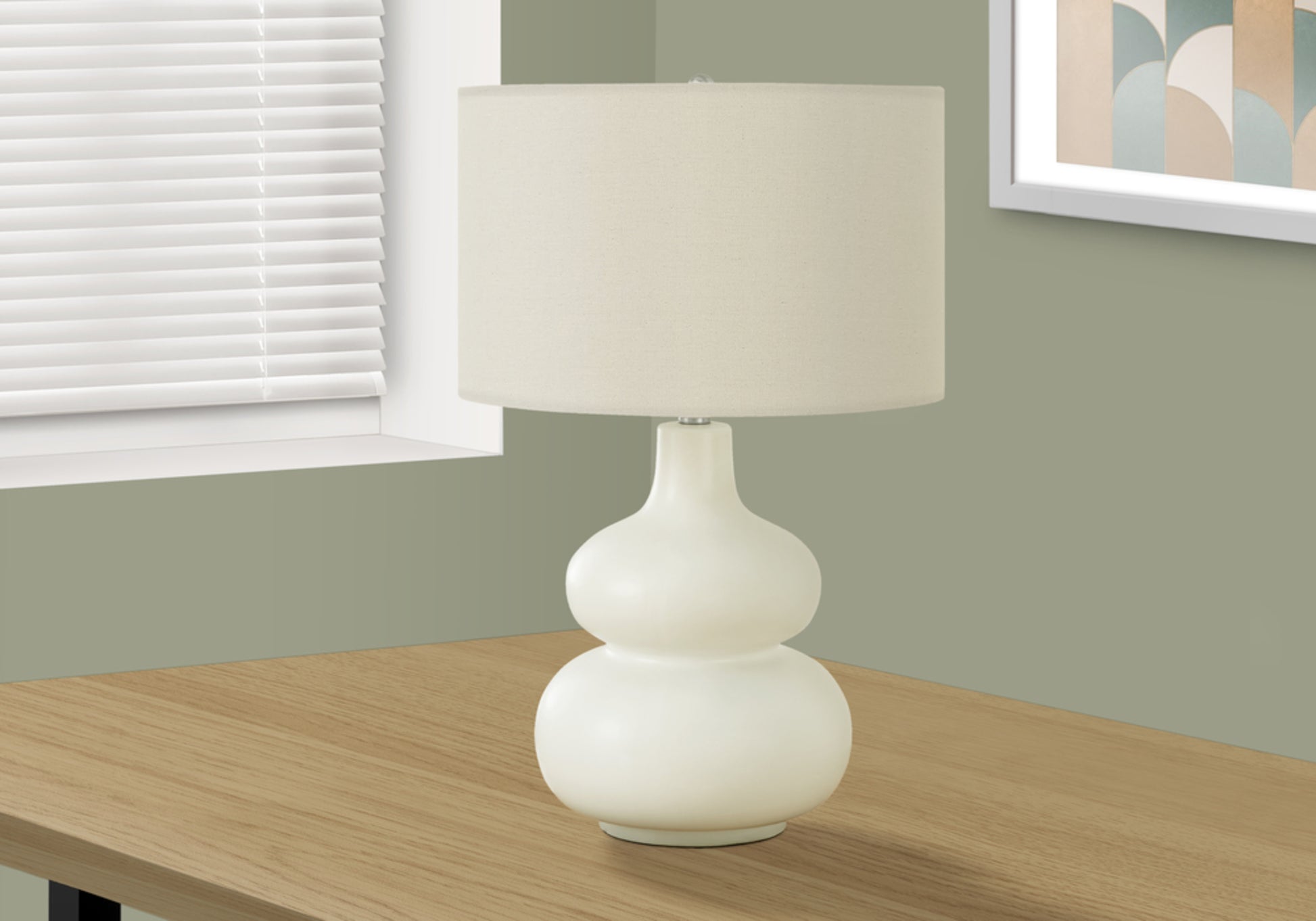 Lighting, 25"H, Table Lamp, Ivory Cream Shade, Cream Ceramic, Contemporary Cream Ceramic