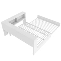 Metal Full Size Daybed With Trundle, Storage Cabinets And Usb Ports, White Full White Metal