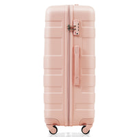 Luggage Sets Model Abs Hardshell 3Pcs Clearance Luggage Hardside Lightweight Durable Suitcase Sets Spinner Wheels Suitcase With Tsa Lock 20''24''28'' Pink Pink Abs