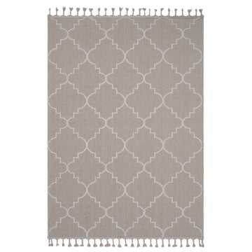 6X9 Ivory Trellis Indoor Outdoor Area Rug Ivory Polypropylene