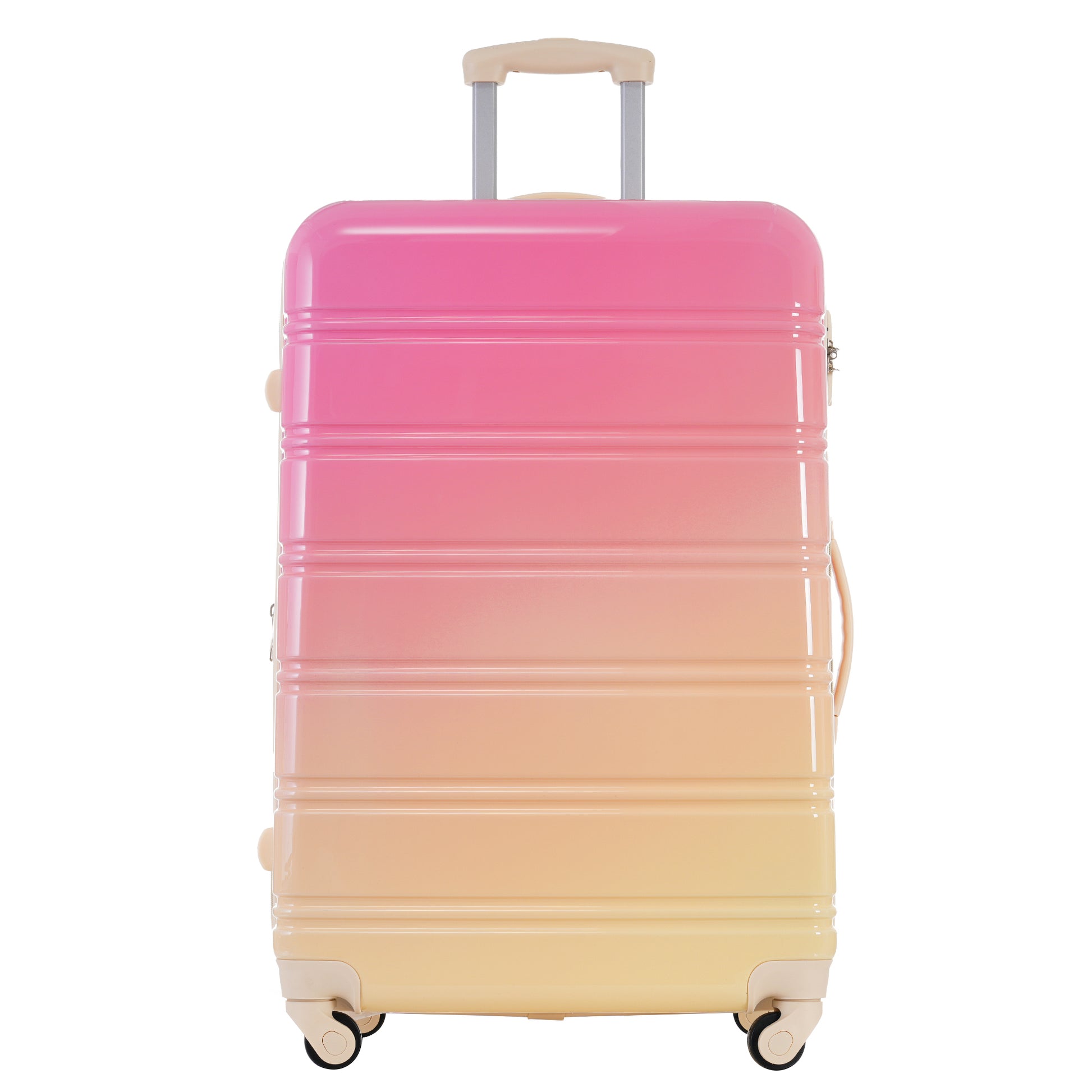 Hardshell Luggage Sets 3 Piece Gradient Color Expandable Suitcase With Spinner Wheels And Tsa Lock Lightweight 20" 24" 28" Available,Pink And Yellow Yellow Red Abs