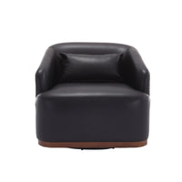 Coolmore Swivel Barrel Chair, Comfy Round Accent Sofa Chair For Living Room, 360 Degree Swivel Barrel Club Chair, Leisure Arm Chair For Nursery, Hotel, Bedroom, Office, Lounge Black Pu Black Pu Primary Living Space Foam Pu Leather