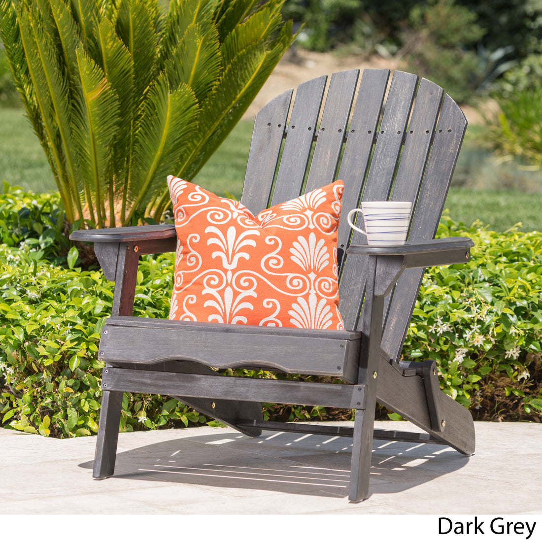 Malibu Adirondack Chair Dark Grey Acacia Wood