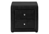 Nightstand, Nightstand, End, Side, Lamp, Storage Drawer, Bedroom, Upholstered, Black Leather Look, Transitional Black Mdf