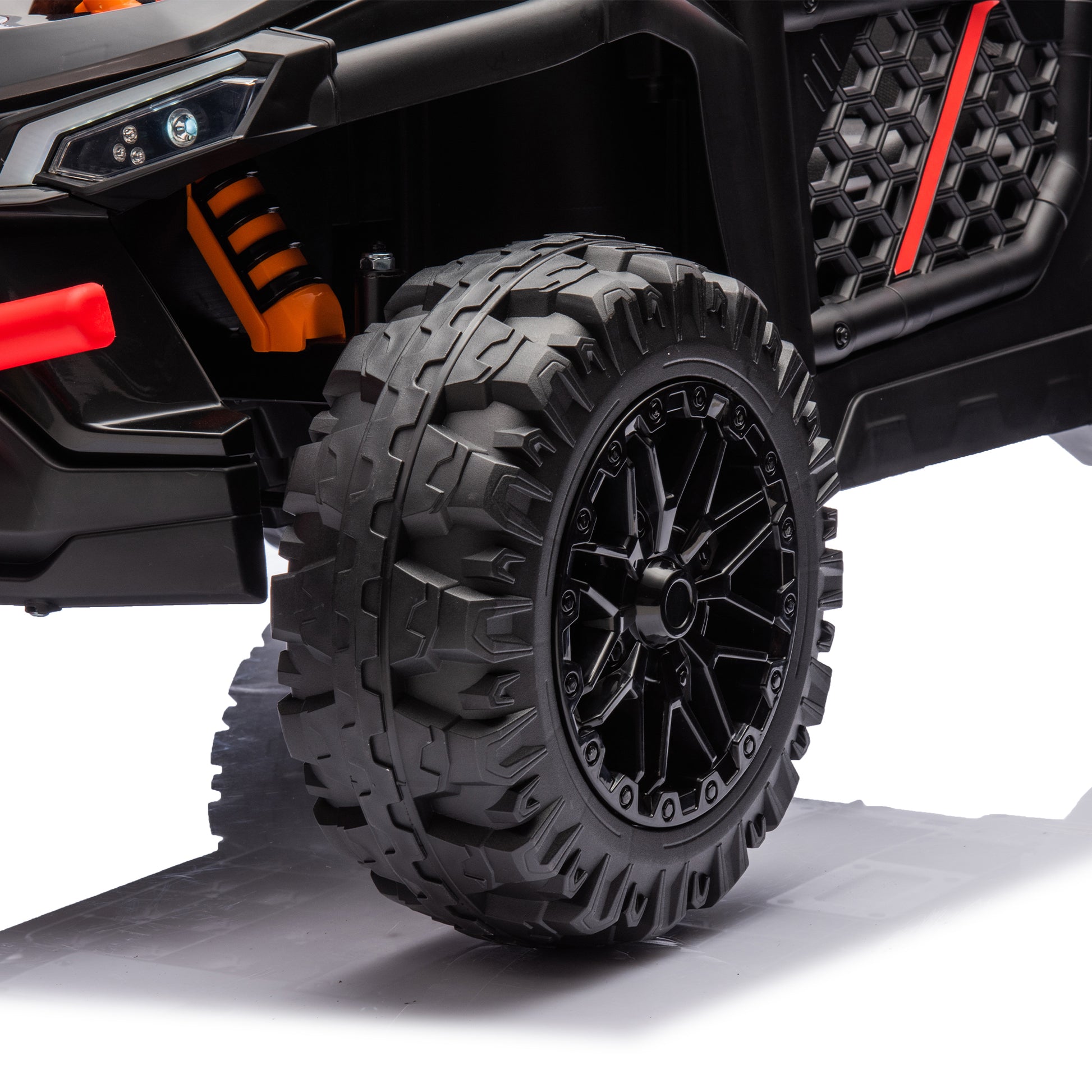 24V Kids Ride On Utv,Electric Toy For Kids W Parents Remote Control,Four Wheel Suspension,Low Start,Adjustable Speed,Multimedia Player,Early Education,Bluetooth,Rear Storage Space For Kids Aged 3 . Red 50 99 Lbs Polypropylene