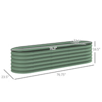 Outsunny 6.5' X 2' X 1.4' Galvanized Raised Garden Bed Kit, Outdoor Metal Elevated Planter Box With Safety Edging, Easy Diy Stock Tank For Growing Flowers, Herbs & Vegetables, Green Green Steel