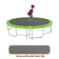 16Ft Trampoline With Balance Bar & Basketball Hoop&Ball, Astm Approved Reinforced Type Outdoor Trampoline With Enclosure Net Green Steel