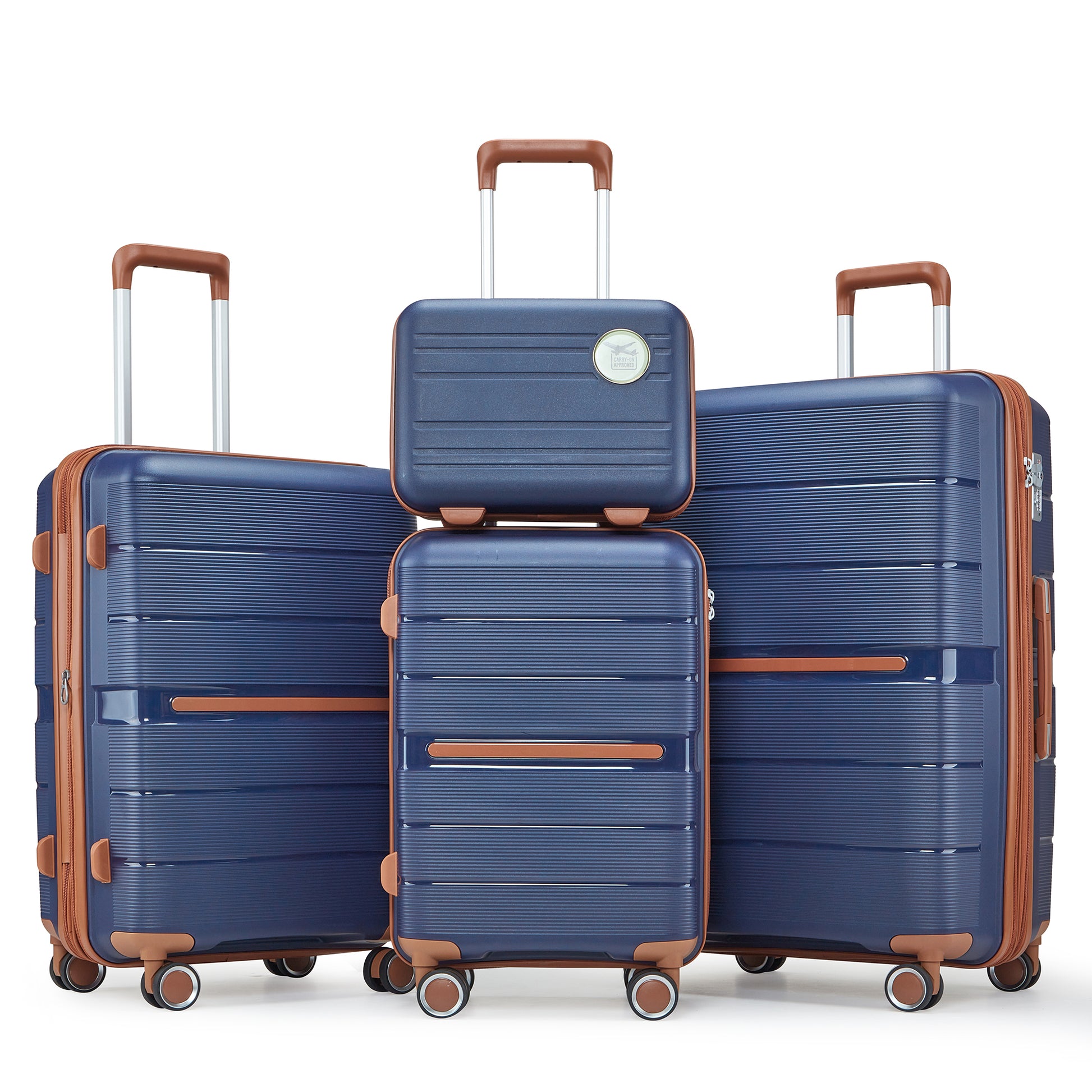 Luggage Sets 4 Piece 14 20 24 28 Pp Lightweight & Durable Expandable Suitcase Blue Polypropylene