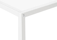 Accent Table, Console, Entryway, Narrow, Corner, Living Room, Bedroom, White Laminate, White Metal, Contemporary, Modern White Particle Board