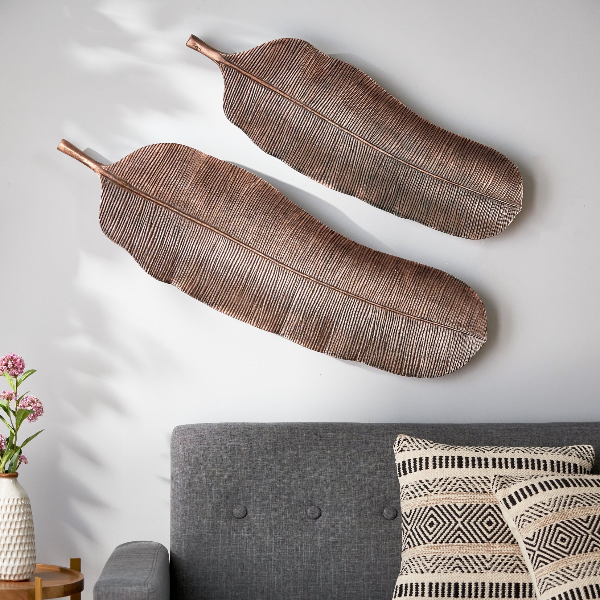 Leaf Wall D Cor Set Copper Aluminium