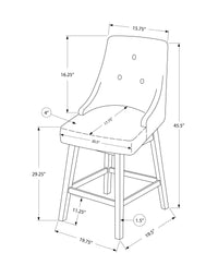 Bar Stool, Set Of 2, Swivel, Bar Height, Brown Wood, Black Leather Look, Transitional Black Foam Solid Wood