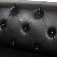 3 Seater Sofa Black Pu