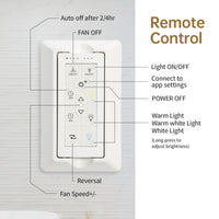 48 Inch Modern S 3 Wood Fan Blade Noiseless Reversible Motor Smart Remote Control White Metal & Wood