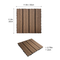 Wood Plastic Composite Deck Tiles Set Of 20Pcs, Diy Interlocking Decking Tiles, Floor Tile, Durable, Maintenance, Waterproof, Indoor Outdoor, 12X12In Light Coffee Light Coffee Modern Plastic Wood