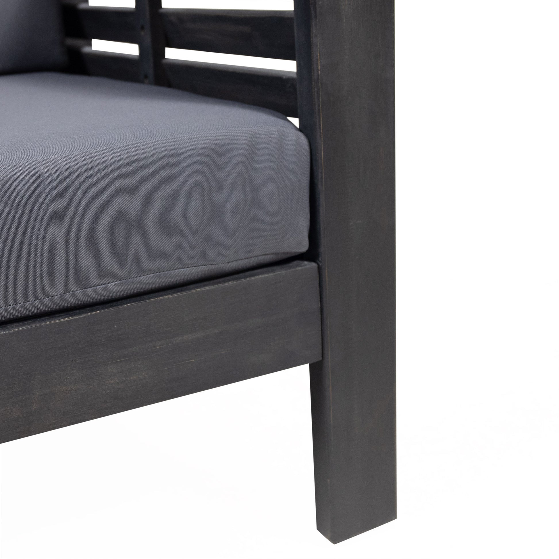 Outdoor Acacia Wood Club Chairs With Cushions, Dark Gray, 27.75"D X 32"W X 27.75"H Yes Grey Foam Acacia Wood