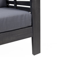 Outdoor Acacia Wood Club Chairs With Cushions, Dark Gray, 27.75"D X 32"W X 27.75"H Yes Grey Foam Acacia Wood