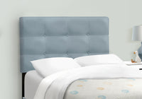 Bed, Twin Size, Upholstered, Bedroom, Frame Only, Youth, Teen, Juvenile, Light Blue Velvet, Transitional Blue Foam Velvet