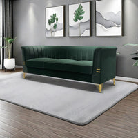 Fx P82 Gr Sofa 82.67'' W Velvet Sofa, Mid Century Sofa Furniture Chesterfield Couch For Living Room Sofa, Green Green Velvet 3 Seat