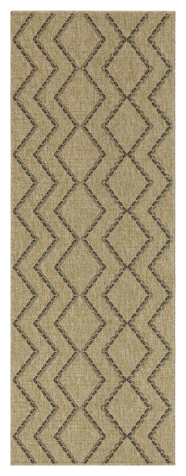 Earth Gc Ntl1010 Jute Black 2 Ft. 7 In. X 7 Ft. 3 In. Indoor Outdoor Area Rug Natural Black Polyester Polypropylene