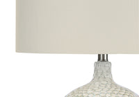 Lighting, 28"H, Table Lamp, Cream Ceramic, Ivory Cream Shade, Contemporary Cream Ceramic
