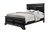 Rex Queen Bed Black Solid Wood Mdf