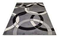 Jersey Area Rugs, Carpets For Livingroom, 5X7 Area Rugs ,1798 Black Grey Rectangle 5&7 Black Grey Contemporary Abstract Polypropylene