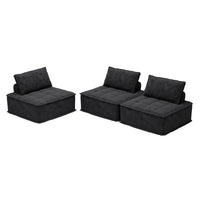 P41 3 Modular Modern Chenille Sofa Create Custom Comfort For Your Living Space Black Color Fx P41 3S Bk Black Chenille 3 Seat