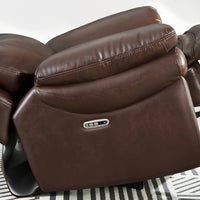 Springdale Power Headrest Zero Gravity Reclining Loveseat Chestnut Memory Foam Genuine Leather