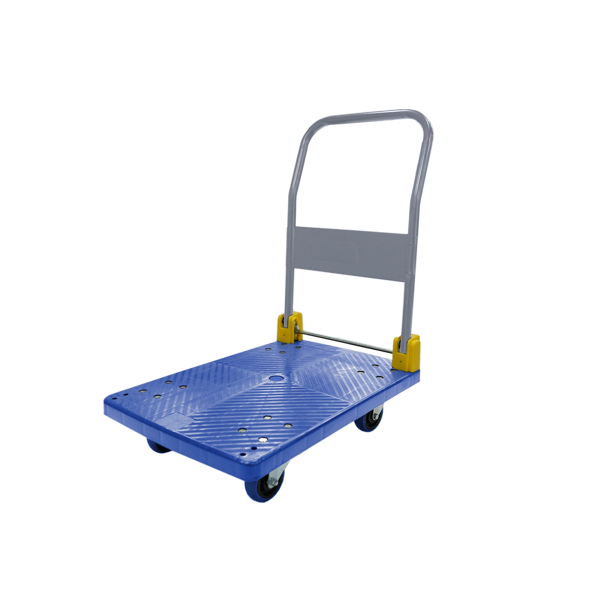 Foldable Platform Push Hand Truck Cart, 880 Lbs. Weight Capacity Blue Metal