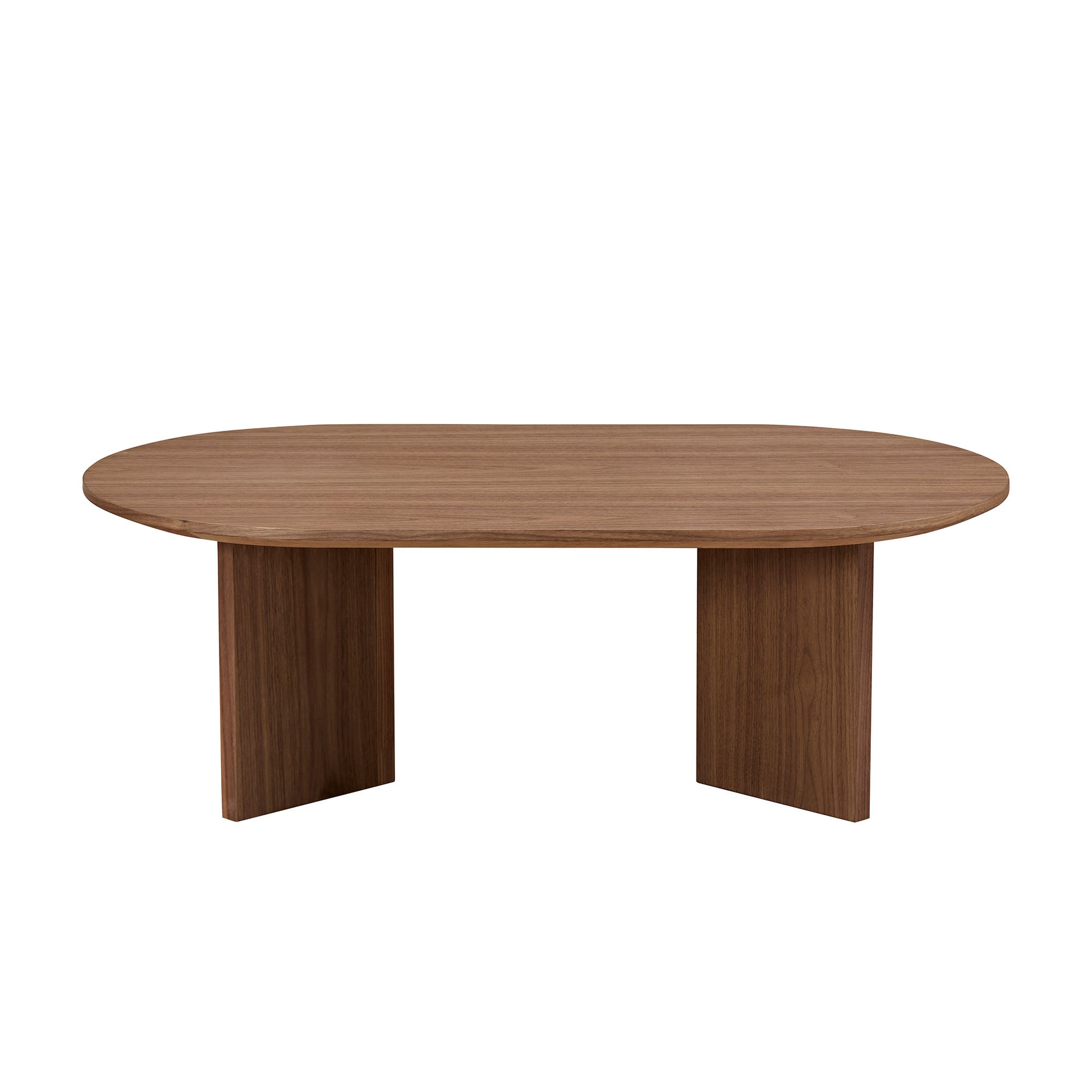 Length 39.37 Inch Modern Coffee Table,Mdf Oval Coffee Table For Living Room,Small Coffee Table With Sturdy Pedestal For Apartment,Bedroom,Walnut Walnut Mdf