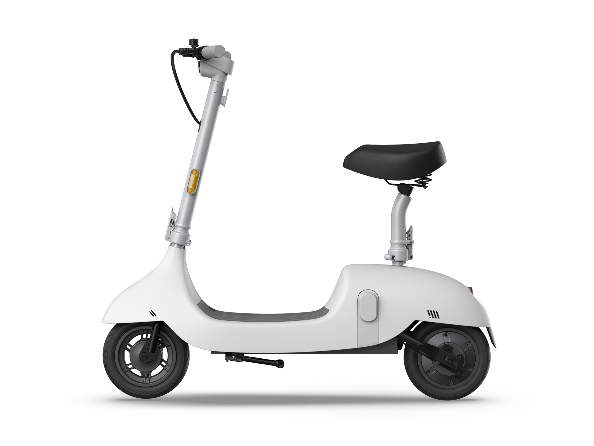 Electric Scooter With Foldable Seat W 35 Miles Operating Range & 15.5Mph Max Speed White White Aluminum