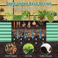 6X3X1.5Ft Galvanized Raised Garden Bed, Outdoor Planter Garden Boxes Large Metal Planter Box For Gardening Vegetables Fruits Flowers, Green Green Garden & Outdoor Steel