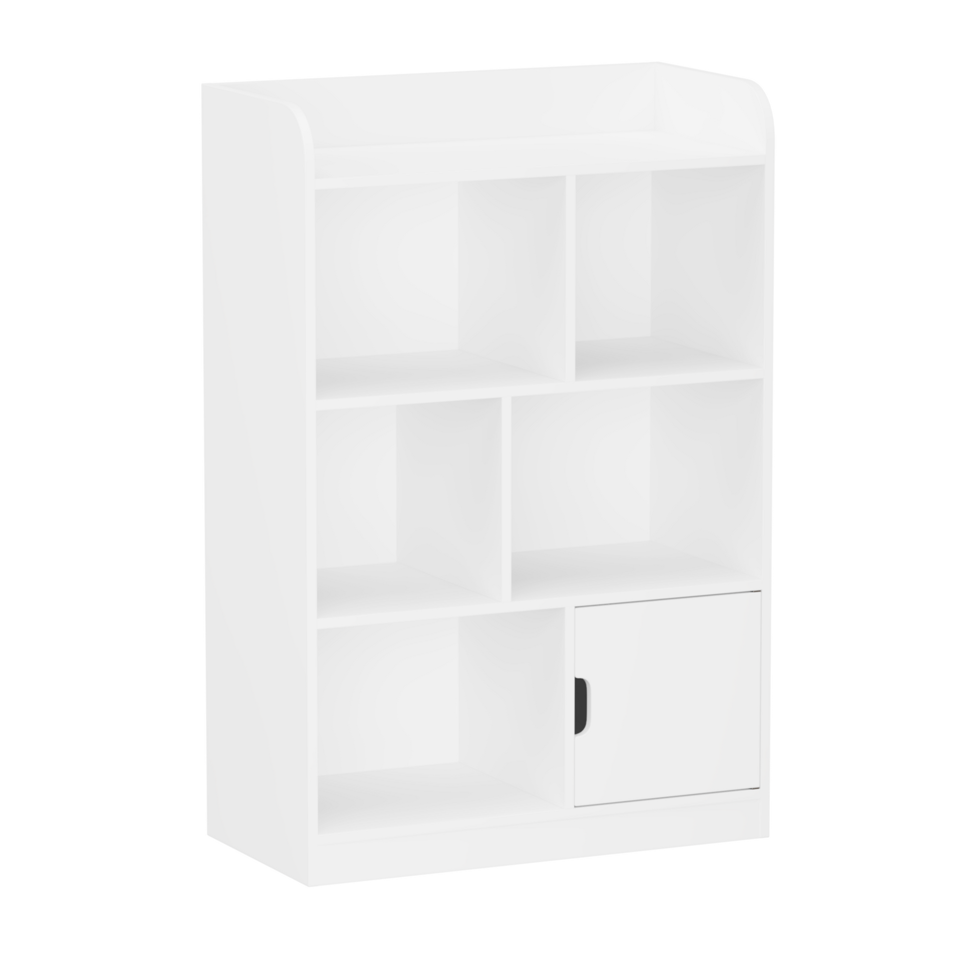 Kids Bookcase, Bookshelf With 6 Compartments, Freestanding Shelves And Cube Organizer, For Bedroom Living Room Office Closet School In White White Mdf