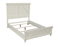 King Industrial Farmhouse Bed White Solid Wood Mdf