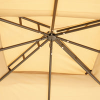 Outsunny 10' X 12' Outdoor Gazebo With Netting And Curtains, Patio Gazebo Canopy With 2 Tier Soft Top Roof And Steel Frame For Lawn, Garden, Backyard And Deck Beige Brown Steel