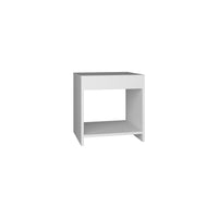 Chroma 16.5" Tall Minimalistic Nightstand With Open Shelf White Modern Particle Board