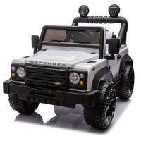 Licensed 2015 Land Rover Defender 90,24V Kids Ride On Xxl Car W Parents Control,2Wd,Four Wheel Suspension,Bluetooth,Mp3,Music,Power Display,Led Lights,Speeds 1.86 3.11Mph For Kids 3 7. White Polypropylene