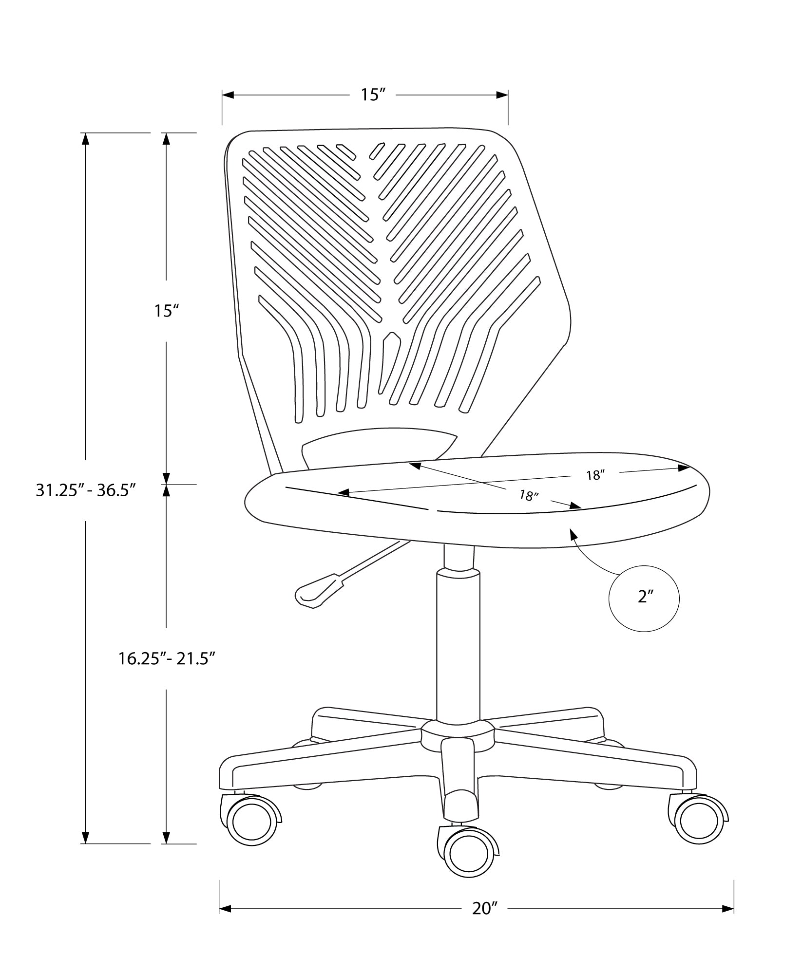 Office Chair, Adjustable Height, Swivel, Ergonomic, Computer Desk, Work, Juvenile, White Mesh, Black Metal, Contemporary, Modern White Foam Polyester