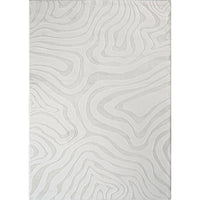 "Ava" Luxury Area Rug In Cream Abstract Design Cream Polyester