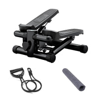 Mini Fitness Stepper, Hydraulic Fitness Stepper With Resistance Bands And Display, Silent Design, Weight Capacity 300Lbs, Portable Stepper For Total Body Workout,11.3"L X 12.6"W X 7.8"H,Black Black Abs Rubber Steel Q235